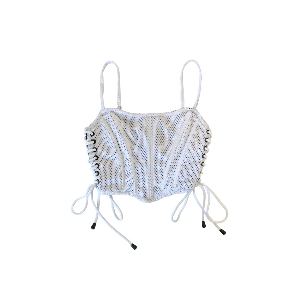 unique jersey material corset with lace up sides